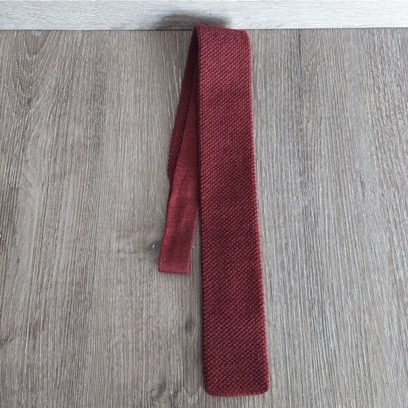 Vintage Roosternit Mohair Wool Square Tip Mens Rooster Tie Burgundy - Picture 1 of 6